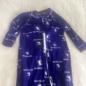Genuine Stuff Northwestern University One Piece Romper Pajamas size 12 mo